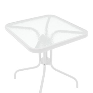 pak-130-000126-6 ΤΡΑΠΕΖΑΡΙΑ WATSON-CALAN PAKOWORLD ΜΕΤΑΛΛΟ ΛΕΥΚΟ- ΓΥΑΛΙ 70X70X70ΕΚ