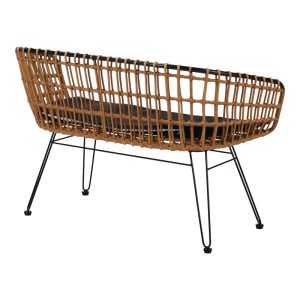 pak-140-000007-3 ΚΑΝΑΠΕΣ 2ΘΕΣΙΟΣ NAOKI PAKOWORLD ΜΕΤΑΛΛΟ ΜΑΥΡΟ-PE ΦΥΣΙΚΟ 120X55X79ΕΚ