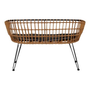 pak-140-000007-6 ΚΑΝΑΠΕΣ 2ΘΕΣΙΟΣ NAOKI PAKOWORLD ΜΕΤΑΛΛΟ ΜΑΥΡΟ-PE ΦΥΣΙΚΟ 120X55X79ΕΚ