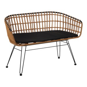 pak-140-000007-7 ΚΑΝΑΠΕΣ 2ΘΕΣΙΟΣ NAOKI PAKOWORLD ΜΕΤΑΛΛΟ ΜΑΥΡΟ-PE ΦΥΣΙΚΟ 120X55X79ΕΚ