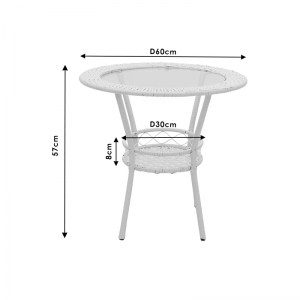 pak-140-000028-4 ΣΑΛΟΝΙ ΚΗΠΟΥ SAYLOR PAKOWORLD ΣΕΤ 3ΤΕΜ ΜΕΤΑΛΛΟ-PE RATTAN ΚΑΦΕ