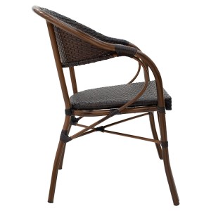 pak-140-000029-2 ΠΟΛΥΘΡΟΝΑ PAULA PAKOWORLD ΜΕΤΑΛΛΟ-PE RATTAN ΚΑΦΕ
