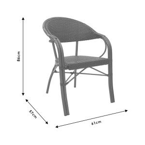 pak-140-000029-6 ΠΟΛΥΘΡΟΝΑ PAULA PAKOWORLD ΜΕΤΑΛΛΟ-PE RATTAN ΚΑΦΕ