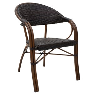 pak-140-000029 ΠΟΛΥΘΡΟΝΑ PAULA PAKOWORLD ΜΕΤΑΛΛΟ-PE RATTAN ΚΑΦΕ