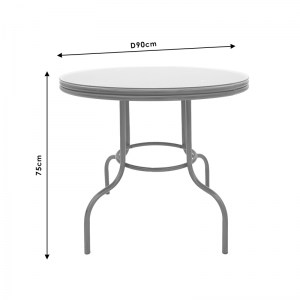 pak-140-000031-2 ΤΡΑΠΕΖΙ ΚΗΠΟΥ PAULA PAKOWORLD ΜΕΤΑΛΛΟ-RATTAN ΚΑΦΕ Φ90X75ΕΚ