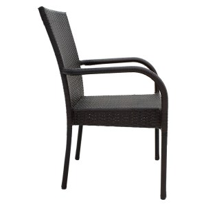 pak-140-000032-2 ΠΟΛΥΘΡΟΝΑ LAURA PAKOWORLD ΜΕΤΑΛΛΟ-PE RATTAN ΚΑΦΕ