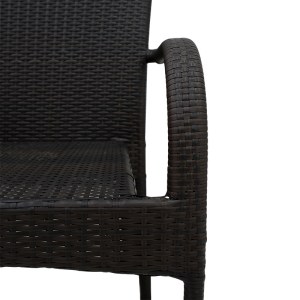 pak-140-000032-4 ΠΟΛΥΘΡΟΝΑ LAURA PAKOWORLD ΜΕΤΑΛΛΟ-PE RATTAN ΚΑΦΕ