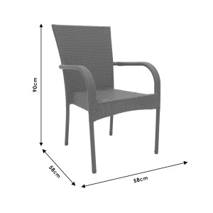 pak-140-000032-6 ΠΟΛΥΘΡΟΝΑ LAURA PAKOWORLD ΜΕΤΑΛΛΟ-PE RATTAN ΚΑΦΕ