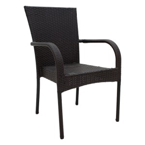 pak-140-000032 ΠΟΛΥΘΡΟΝΑ LAURA PAKOWORLD ΜΕΤΑΛΛΟ-PE RATTAN ΚΑΦΕ