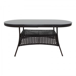 pak-140-000037-1 ΤΡΑΠΕΖΙ CELLIN PAKOWORLD ΜΕΤΑΛΛΟ-PE RATTAN ΚΑΦΕ 160X80X77ΕΚ