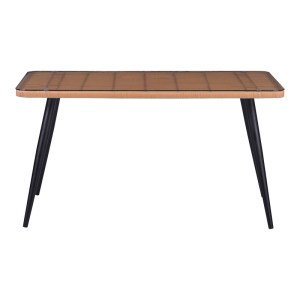 pak-140-000059-1 ΤΡΑΠΕΖΙ NAOKI PAKOWORLD ΓΥΑΛΙΝΟ- PE RATTAN ΣΕ ΦΥΣΙΚΗ ΑΠΟΧΡΩΣΗ ΜΕ ΜΑΥΡΑ ΠΟΔΙΑ 140X80X78ΕΚ