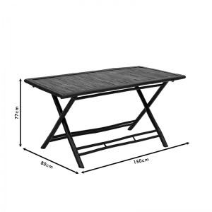 pak-141-000017-5 ΤΡΑΠΕΖΙ BADOU PAKOWORLD ΠΤΥΣΣΟΜΕΝΟ BAMBOO ΜΑΥΡΟ 150X80X77ΕΚ