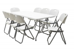 pak-142-000003-9 ΤΡΑΠΕΖΙ CATERING RODEO PAKOWORLD ΠΤΥΣΣΟΜΕΝΟ-ΒΑΛΙΤΣΑ ΛΕΥΚΟ 152X70X74ΕΚ