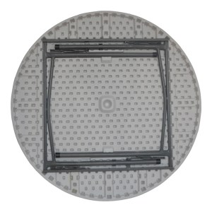 pak-142-000020-1 ΤΡΑΠΕΖΙ CATERING COMFORT PAKOWORLD ΠΤΥΣΣΟΜΕΝΟ ΣΤΡΟΓΓΥΛΟ ΣΕ ΛΕΥΚΗ ΑΠΟΧΡΩΣΗ Φ120X74ΕΚ