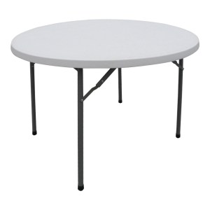 pak-142-000020 ΤΡΑΠΕΖΙ CATERING COMFORT PAKOWORLD ΠΤΥΣΣΟΜΕΝΟ ΣΤΡΟΓΓΥΛΟ ΣΕ ΛΕΥΚΗ ΑΠΟΧΡΩΣΗ Φ120X74ΕΚ