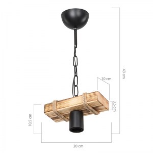 pak-147-000043-4 ΦΩΤΙΣΤΙΚΟ ΟΡΟΦΗΣ PWL-1027 PAKOWORLD Ε27 ΦΥΣΙΚΟ-ΜΑΥΡΟ 20X10X43ΕΚ