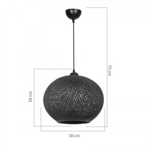pak-147-000055-3 ΦΩΤΙΣΤΙΚΟ ΟΡΟΦΗΣ PWL-1112 PAKOWORLD Ε27 ΜΑΥΡΟ Φ38X75ΕΚ