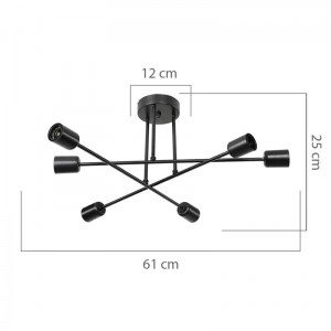 pak-147-000069-3 ΦΩΤΙΣΤΙΚΟ ΟΡΟΦΗΣ PWL-1122 PAKOWORLD Ε27 ΜΑΥΡΟ Φ61X25ΕΚ