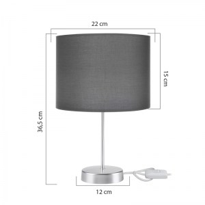pak-147-000099-3 ΕΠΙΤΡΑΠΕΖΙΟ ΦΩΤΙΣΤΙΚΟ PWL-1183 PAKOWORLD Ε27 ΑΝΘΡΑΚΙ-ΑΣΗΜΙ Φ22X36.5ΕΚ