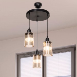 pak-147-000121-1 ΦΩΤΙΣΤΙΚΟ ΟΡΟΦΗΣ ΤΡΙΦΩΤΟ PWL-1195 PAKOWORLD Ε27 ΜΑΥΡΟ-AMBER Φ30X80ΕΚ