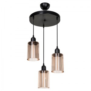 pak-147-000121-2 ΦΩΤΙΣΤΙΚΟ ΟΡΟΦΗΣ ΤΡΙΦΩΤΟ PWL-1195 PAKOWORLD Ε27 ΜΑΥΡΟ-AMBER Φ30X80ΕΚ
