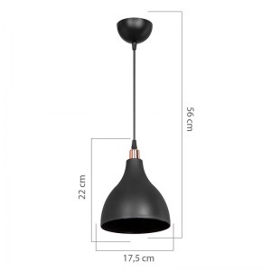 pak-147-000129-3 ΦΩΤΙΣΤΙΚΟ ΟΡΟΦΗΣ ΜΟΝΟΦΩΤΟ LOFTY PAKOWORLD Ε27 ΜΑΥΡΟ Φ18X56ΕΚ