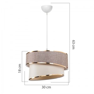 pak-147-000134-3 ΦΩΤΙΣΤΙΚΟ ΟΡΟΦΗΣ ΜΟΝΟΦΩΤΟ LOOPY PAKOWORLD Ε27 ΜΠΕΖ-ΛΕΥΚΟ Φ30X63ΕΚ