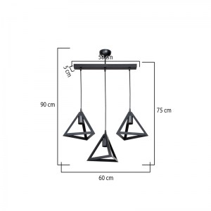 pak-147-000168-2 ΦΩΤΙΣΤΙΚΟ ΟΡΟΦΗΣ ΤΡΙΦΩΤΟ LICH PAKOWORLD PP ΣΕ ΜΑΥΡΗ ΑΠΟΧΡΩΣΗ 60X24X75ΕΚ