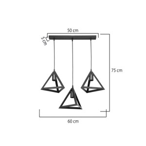 pak-147-000168-3 ΦΩΤΙΣΤΙΚΟ ΟΡΟΦΗΣ ΤΡΙΦΩΤΟ LICH PAKOWORLD PP ΣΕ ΜΑΥΡΗ ΑΠΟΧΡΩΣΗ 60X24X75ΕΚ