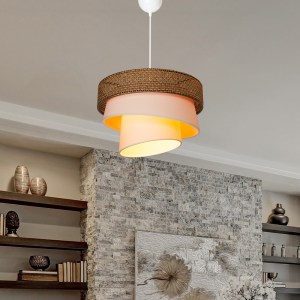 pak-147-000175-1 ΦΩΤΙΣΤΙΚΟ ΟΡΟΦΗΣ ΜΟΝΟΦΩΤΟ TAZMA PAKOWORLD ΥΦΑΣΜΑ ΣΕ ΚΑΦΕ ΚΑΙ ΚΡΕΜ ΑΠΟΧΡΩΣΗ Φ38X65ΕΚ