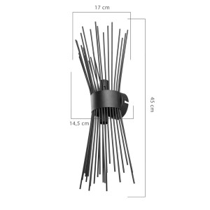 pak-147-000187-3 ΦΩΤΙΣΤΙΚΟ ΤΟΙΧΟΥ-ΑΠΛΙΚΑ ΔΙΦΩΤΟ CANDIL PAKOWORLD Ε14 ΣΕ ΜΑΥΡΗ ΑΠΟΧΡΩΣΗ 17X20X45ΕΚ