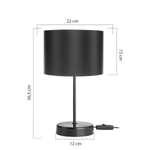 pak-147-000194-3 ΕΠΙΤΡΑΠΕΖΙΟ ΦΩΤΙΣΤΙΚΟ PWL-1183 PAKOWORLD Ε27 ΜΑΥΡΟ Φ22X36.5ΕΚ