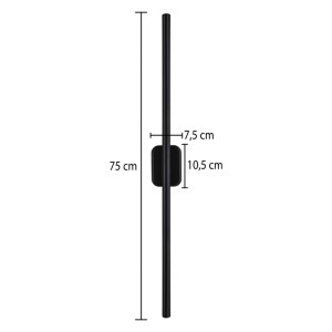 pak-147-000195-3 ΦΩΤΙΣΤΙΚΟ ΤΟΙΧΟΥ-ΑΠΛΙΚΑ SENIO PAKOWORLD LED ΜΑΥΡΟ 75X6X6ΕΚ