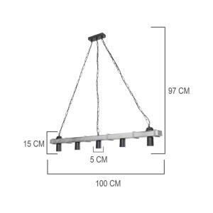 pak-147-000202-3 ΦΩΤΙΣΤΙΚΟ ΟΡΟΦΗΣ ΠΕΝΤΑΦΩΤΟ LAGOON PAKOWORLD Ε27 ΣΕ ΚΑΦΕ ΑΠΟΧΡΩΣΗ 100X8.5X10.5ΕΚ