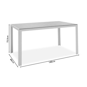 pak-152-000006-8 ΤΡΑΠΕΖΑΡΙΑ ZACRETA-NARES ΣΕΤ 5ΤΕΜ PAKOWORLD ΛΕΥΚΟ-ΦΥΣΙΚΟ 140X80X72.5ΕΚ