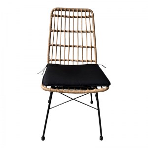 pak-152-000017-1 ΚΑΡΕΚΛΑ NAOKI PAKOWORLD RATTAN ΣΕ ΦΥΣΙΚΗ ΑΠΟΧΡΩΣΗ ΜΕ ΜΑΥΡΟ ΜΑΞΙΛΑΡΙ ΚΑΙ ΜΕΤΑΛΛΙΚΟ ΜΑΥΡΟ ΠΟΔΙ 45X60X83ΕΚ