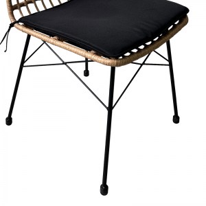 pak-152-000017-4 ΚΑΡΕΚΛΑ NAOKI PAKOWORLD RATTAN ΣΕ ΦΥΣΙΚΗ ΑΠΟΧΡΩΣΗ ΜΕ ΜΑΥΡΟ ΜΑΞΙΛΑΡΙ ΚΑΙ ΜΕΤΑΛΛΙΚΟ ΜΑΥΡΟ ΠΟΔΙ 45X60X83ΕΚ