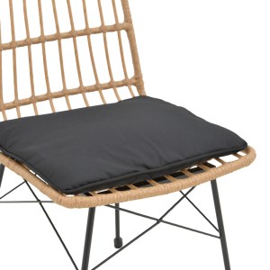 pak-152-000017-6 ΚΑΡΕΚΛΑ NAOKI PAKOWORLD RATTAN ΣΕ ΦΥΣΙΚΗ ΑΠΟΧΡΩΣΗ ΜΕ ΜΑΥΡΟ ΜΑΞΙΛΑΡΙ ΚΑΙ ΜΕΤΑΛΛΙΚΟ ΜΑΥΡΟ ΠΟΔΙ 45X60X83ΕΚ