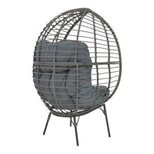 pak-152-000020-1 ΠΟΛΥΘΡΟΝΑ NESTIE  PAKOWORLD WICKER RATTAN ΓΚΡΙ-ΜΕΤΑΛΛΙΚΟ ΓΚΡΙ ΠΟΔΙ-ΓΚΡΙ ΜΑΞΙΛΑΡΙ 102X80X155ΕΚ
