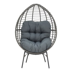 pak-152-000020-3 ΠΟΛΥΘΡΟΝΑ NESTIE  PAKOWORLD WICKER RATTAN ΓΚΡΙ-ΜΕΤΑΛΛΙΚΟ ΓΚΡΙ ΠΟΔΙ-ΓΚΡΙ ΜΑΞΙΛΑΡΙ 102X80X155ΕΚ