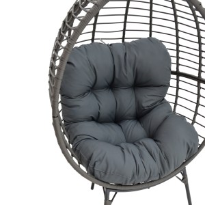 pak-152-000020-5 ΠΟΛΥΘΡΟΝΑ NESTIE  PAKOWORLD WICKER RATTAN ΓΚΡΙ-ΜΕΤΑΛΛΙΚΟ ΓΚΡΙ ΠΟΔΙ-ΓΚΡΙ ΜΑΞΙΛΑΡΙ 102X80X155ΕΚ