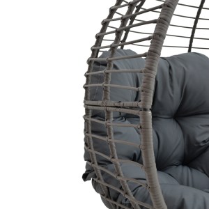 pak-152-000020-6 ΠΟΛΥΘΡΟΝΑ NESTIE  PAKOWORLD WICKER RATTAN ΓΚΡΙ-ΜΕΤΑΛΛΙΚΟ ΓΚΡΙ ΠΟΔΙ-ΓΚΡΙ ΜΑΞΙΛΑΡΙ 102X80X155ΕΚ