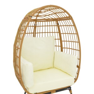 pak-152-000021-4 ΠΟΛΥΘΡΟΝΑ FROX PAKOWORLD WICKER RATTAN ΦΥΣΙΚΟ-ΜΕΤΑΛΛΙΚΟ ΦΥΣΙΚΟ-ΜΑΥΡΟ ΠΟΔΙ-ΜΠΕΖ ΜΑΞΙΛΑΡΙ 96X76X145ΕΚ
