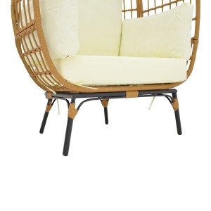 pak-152-000021-6 ΠΟΛΥΘΡΟΝΑ FROX PAKOWORLD WICKER RATTAN ΦΥΣΙΚΟ-ΜΕΤΑΛΛΙΚΟ ΦΥΣΙΚΟ-ΜΑΥΡΟ ΠΟΔΙ-ΜΠΕΖ ΜΑΞΙΛΑΡΙ 96X76X145ΕΚ