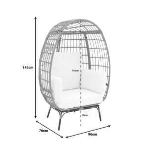 pak-152-000021-7 ΠΟΛΥΘΡΟΝΑ FROX PAKOWORLD WICKER RATTAN ΦΥΣΙΚΟ-ΜΕΤΑΛΛΙΚΟ ΦΥΣΙΚΟ-ΜΑΥΡΟ ΠΟΔΙ-ΜΠΕΖ ΜΑΞΙΛΑΡΙ 96X76X145ΕΚ