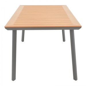 pak-152-000052-2 ΤΡΑΠΕΖΙ GRIFFITH PAKOWORLD ΜΑΥΡΟ ΑΛΟΥΜΙΝΙΟ ΚΑΙ PLYWOOD ΣΕ ΦΥΣΙΚΗ ΑΠΟΧΡΩΣΗ 160X80X74ΕΚ