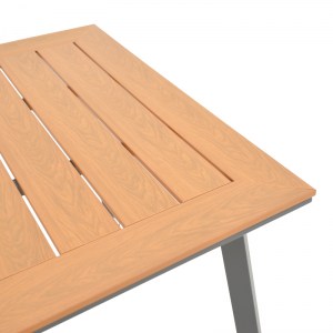 pak-152-000052-3 ΤΡΑΠΕΖΙ GRIFFITH PAKOWORLD ΜΑΥΡΟ ΑΛΟΥΜΙΝΙΟ ΚΑΙ PLYWOOD ΣΕ ΦΥΣΙΚΗ ΑΠΟΧΡΩΣΗ 160X80X74ΕΚ