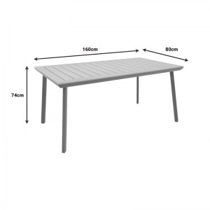 pak-152-000052-4 ΤΡΑΠΕΖΙ GRIFFITH PAKOWORLD ΜΑΥΡΟ ΑΛΟΥΜΙΝΙΟ ΚΑΙ PLYWOOD ΣΕ ΦΥΣΙΚΗ ΑΠΟΧΡΩΣΗ 160X80X74ΕΚ