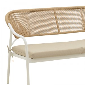 pak-152-000056-10 ΣΑΛΟΝΙ BONANZA PAKOWORLD ΣΕΤ 4ΤΜΧ RATTAN ΜΠΕΖ-ΑΛΟΥΜΙΝΙΟ ΛΕΥΚΟ