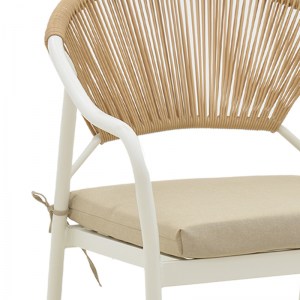 pak-152-000056-5 ΣΑΛΟΝΙ BONANZA PAKOWORLD ΣΕΤ 4ΤΜΧ RATTAN ΜΠΕΖ-ΑΛΟΥΜΙΝΙΟ ΛΕΥΚΟ